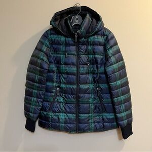 Charlie B NWT Green Blue Plaid Puffer Winter Jacket Coat C6094L-666A Size PS
